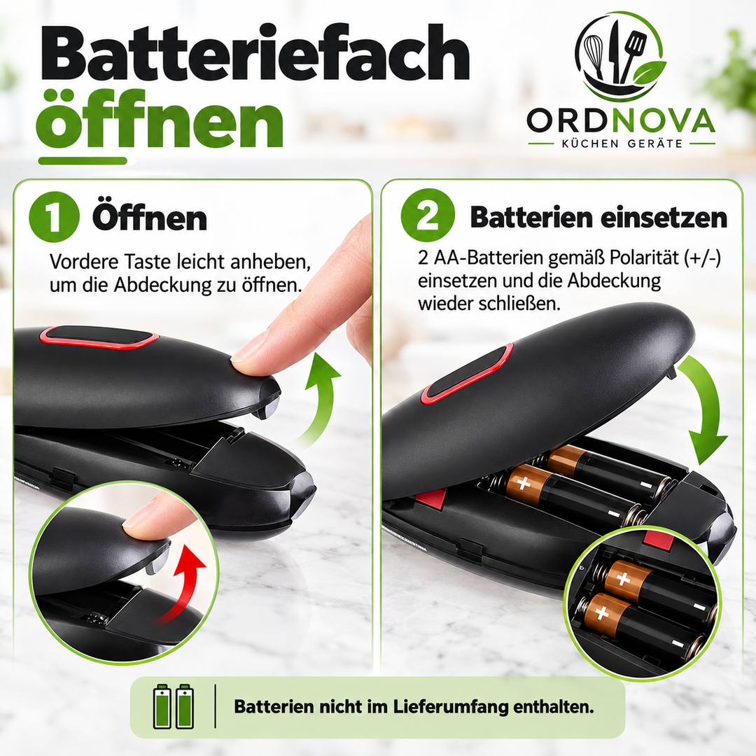 Elektrischer Dosenöffner mit Knopfdruck | Batteriebetriebener Dosenöffner mit glattem Schnitt und kompakter Bauweise | Ohne Kraftaufwand
