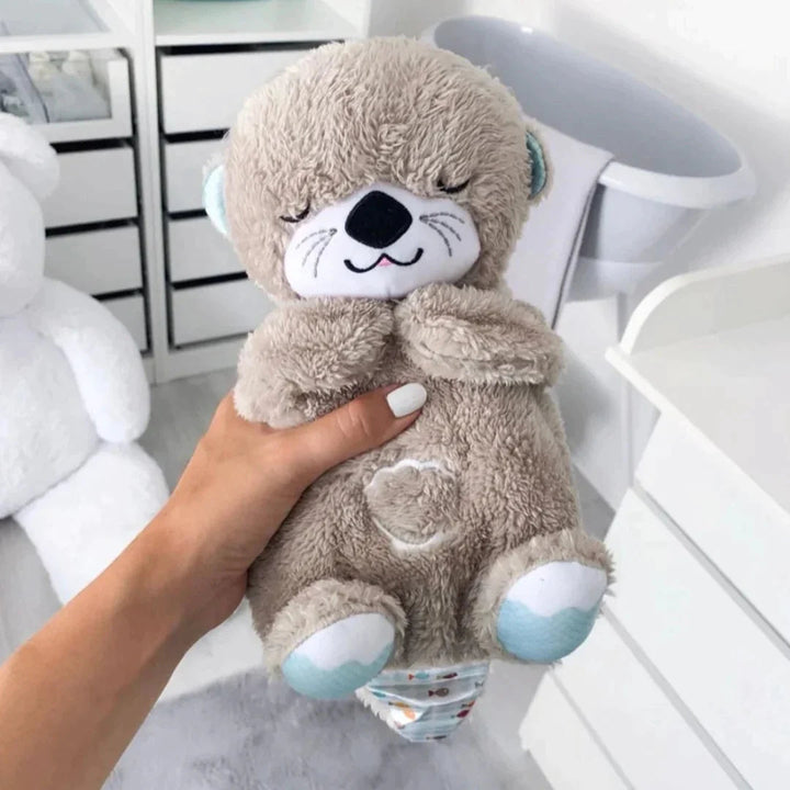 Baby Beruhigungskuscheltier 30 cm | Atembewegung, sanftes Licht &amp; Klänge | Bis 30 Min Timer, Lautstärke | Waschbar
