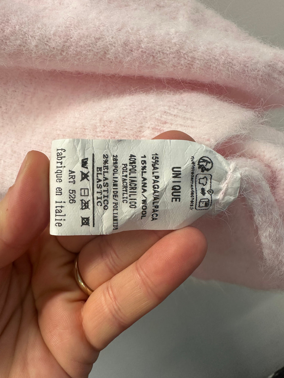Damen Alpaka Strickpullover Rosa-Rot | Weicher Wollpullover mit Rundhalsausschnitt und 7/8-Ärmeln | Einheitsgröße 36–42