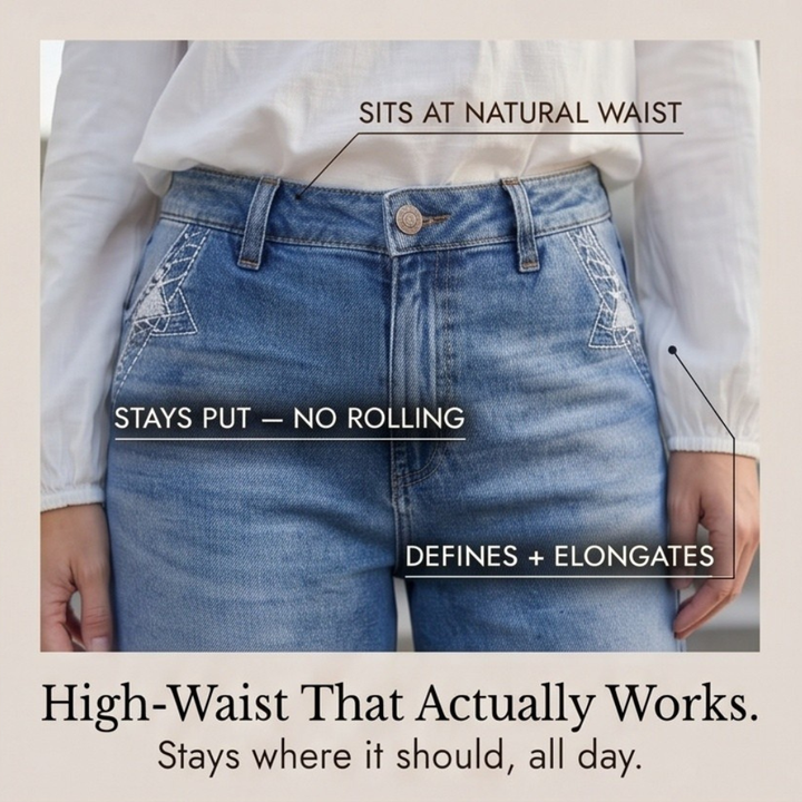 Damen Flare Jeans | Vintage Wide-Leg Jeans mit hohem Bund