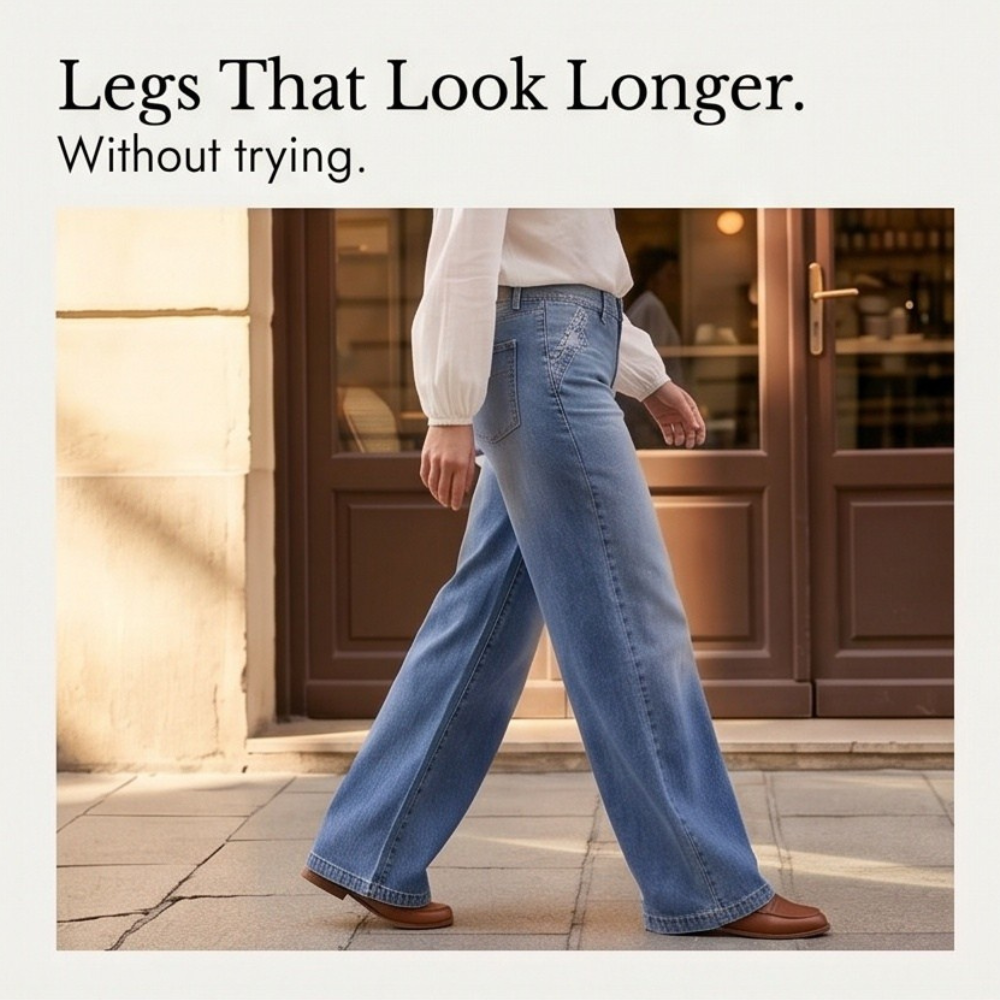Damen Flare Jeans | Vintage Wide-Leg Jeans mit hohem Bund