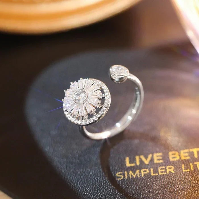 Stress-Reducing Zirconia Ring | Rotatable Relaxation Ring | Adjustable, Fashionable in Silver &amp; Gold