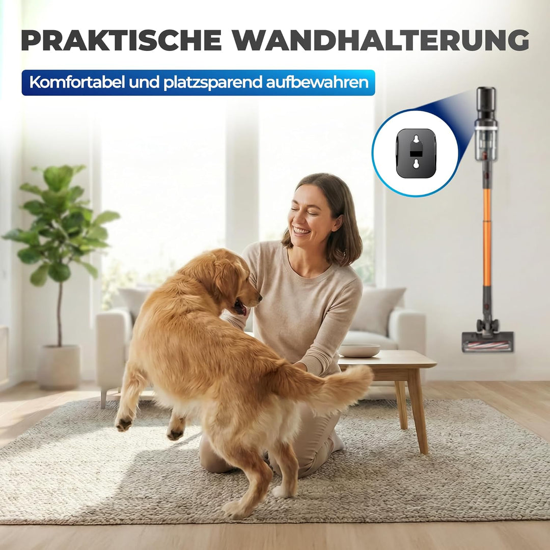 Akkustaubsauger 460 Watt | Kabelloser 2-in-1 Stielstaubsauger mit LED-Bodendüse und bis zu 60 Minuten Laufzeit