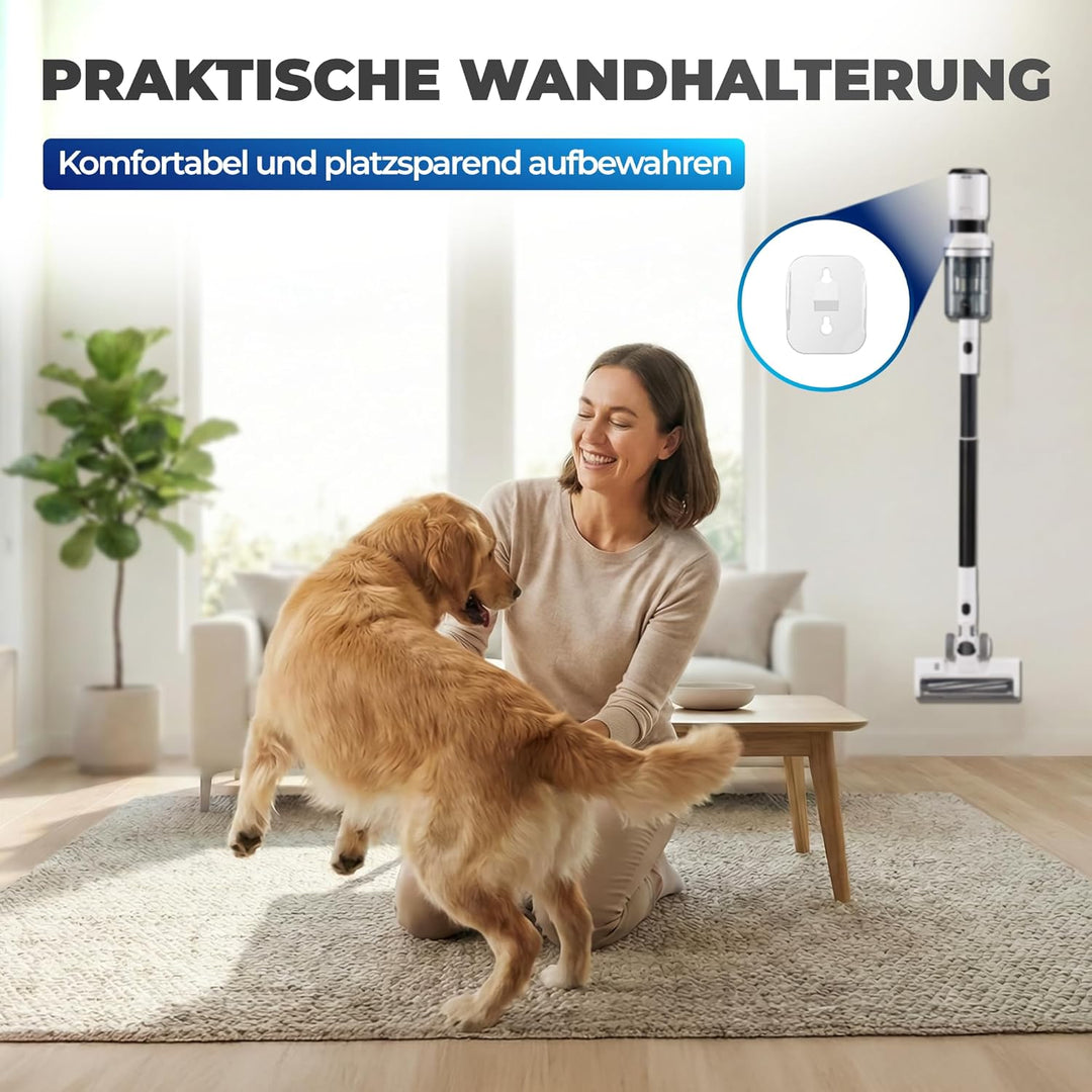 Akkustaubsauger 460 Watt | Kabelloser 2-in-1 Stielstaubsauger mit LED-Bodendüse und bis zu 60 Minuten Laufzeit