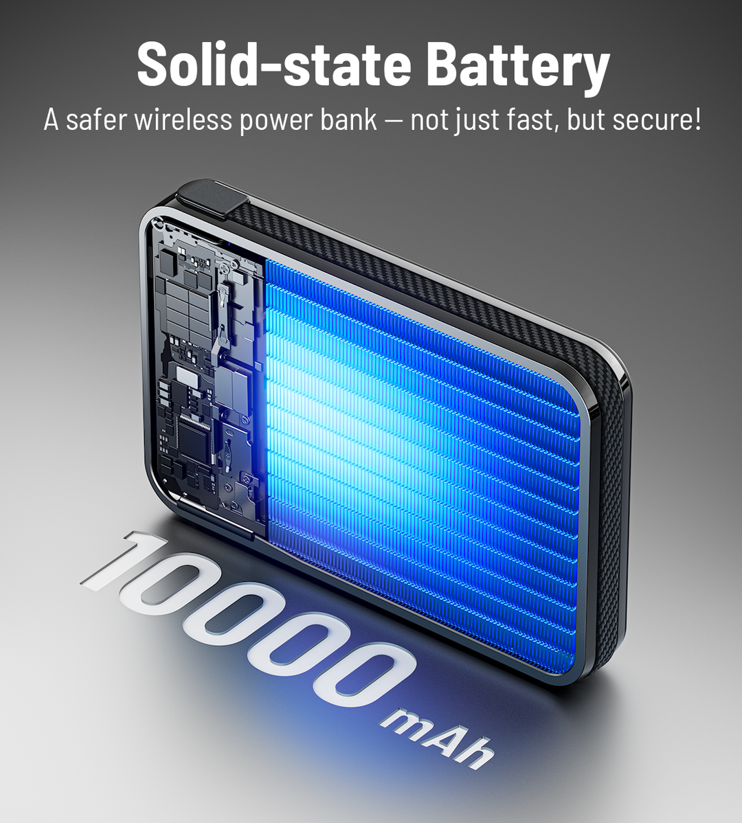 Powerbank 10.000 mAh | Magnetisches Schnellladen mit 25 W, integriertem Ladekabel und praktischer Standfunktion