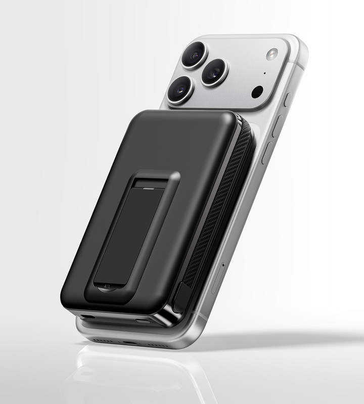 Powerbank 10.000 mAh | Magnetisches Schnellladen mit 25 W, integriertem Ladekabel und praktischer Standfunktion