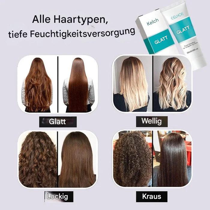 Keratin Haarglättungscreme Anti Frizz Pflege | glättende Haarcreme für geschmeidiges, glänzendes Haar | Anti-Frizz Styling Creme