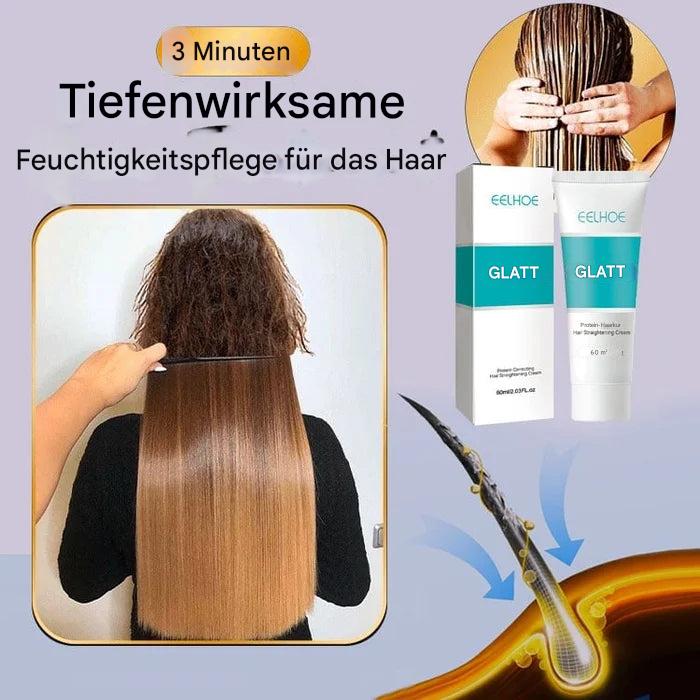 Keratin Haarglättungscreme Anti Frizz Pflege | glättende Haarcreme für geschmeidiges, glänzendes Haar | Anti-Frizz Styling Creme
