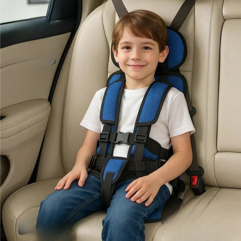 Kinder-Reisesitz | Faltbarer Kindersitz mit 5-Punkt-Gurt für Auto, Taxi und Mietwagen