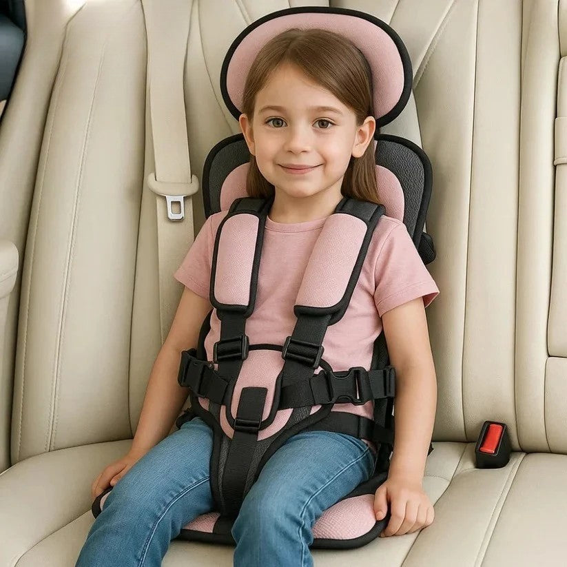 Kinder-Reisesitz | Faltbarer Kindersitz mit 5-Punkt-Gurt für Auto, Taxi und Mietwagen