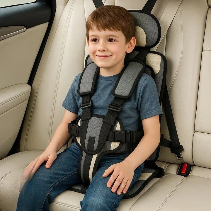Kinder-Reisesitz | Faltbarer Kindersitz mit 5-Punkt-Gurt für Auto, Taxi und Mietwagen