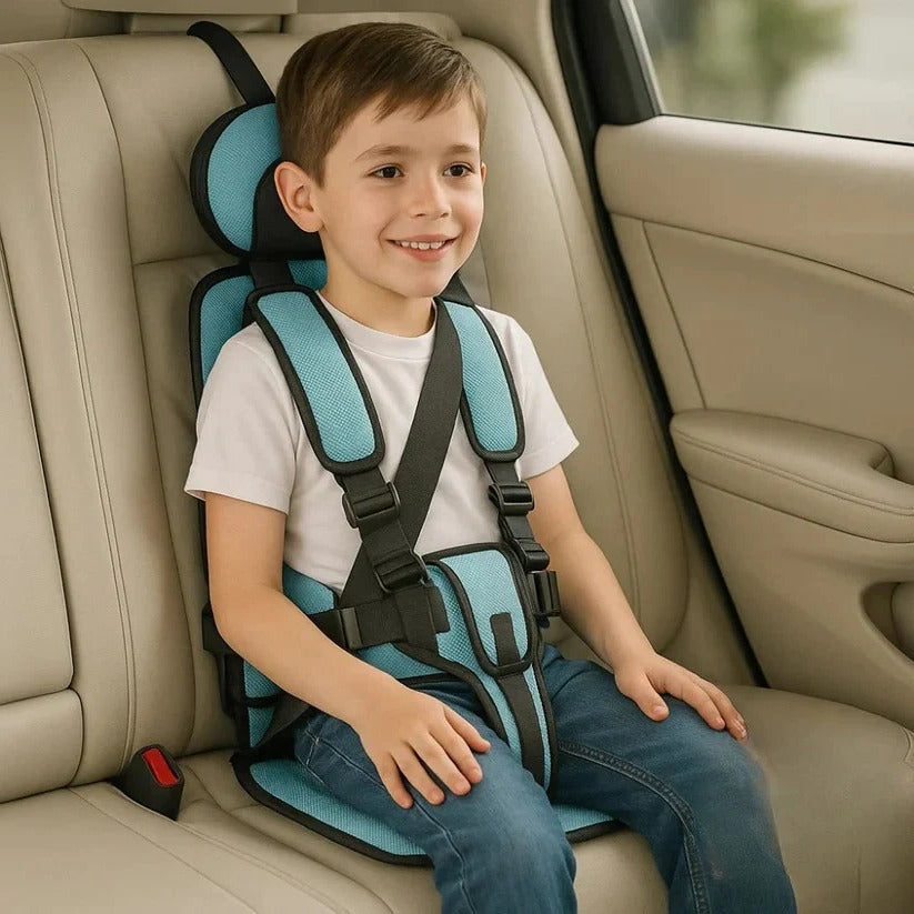 Kinder-Reisesitz | Faltbarer Kindersitz mit 5-Punkt-Gurt für Auto, Taxi und Mietwagen