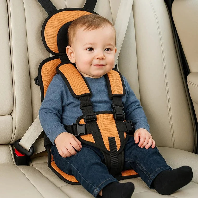 Kinder-Reisesitz | Faltbarer Kindersitz mit 5-Punkt-Gurt für Auto, Taxi und Mietwagen