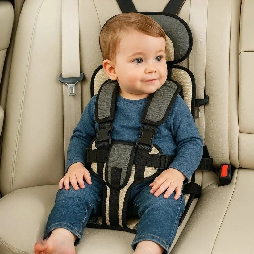 Kinder-Reisesitz | Faltbarer Kindersitz mit 5-Punkt-Gurt für Auto, Taxi und Mietwagen