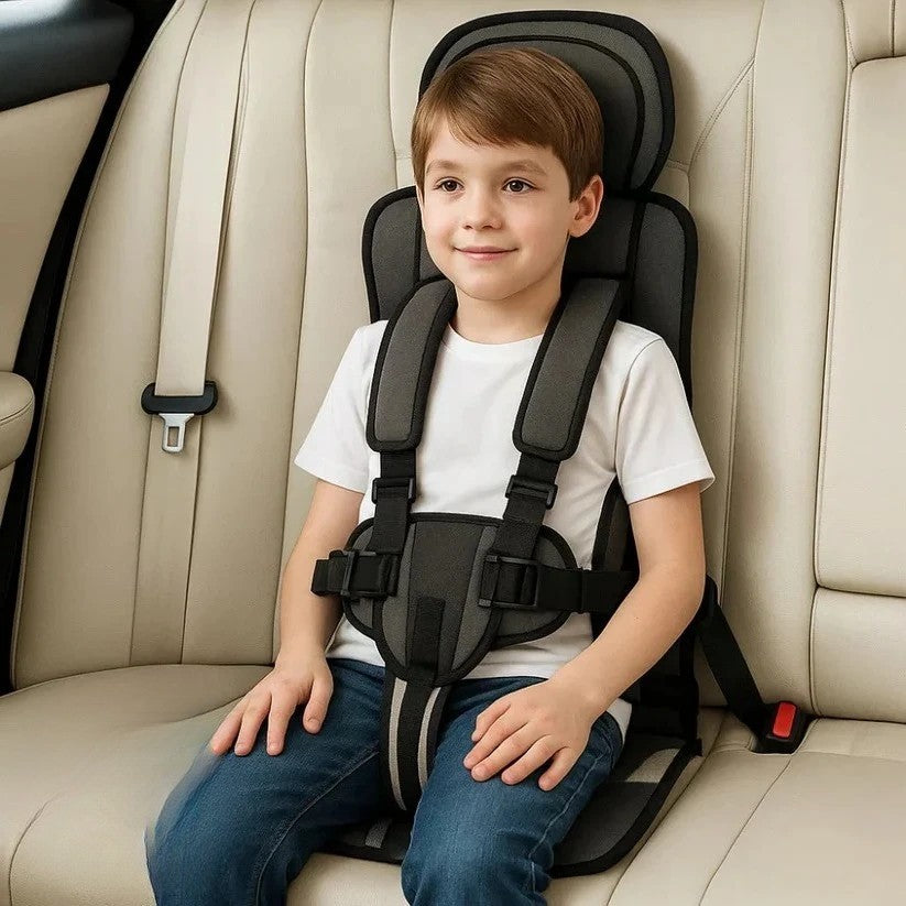 Kinder-Reisesitz | Faltbarer Kindersitz mit 5-Punkt-Gurt für Auto, Taxi und Mietwagen