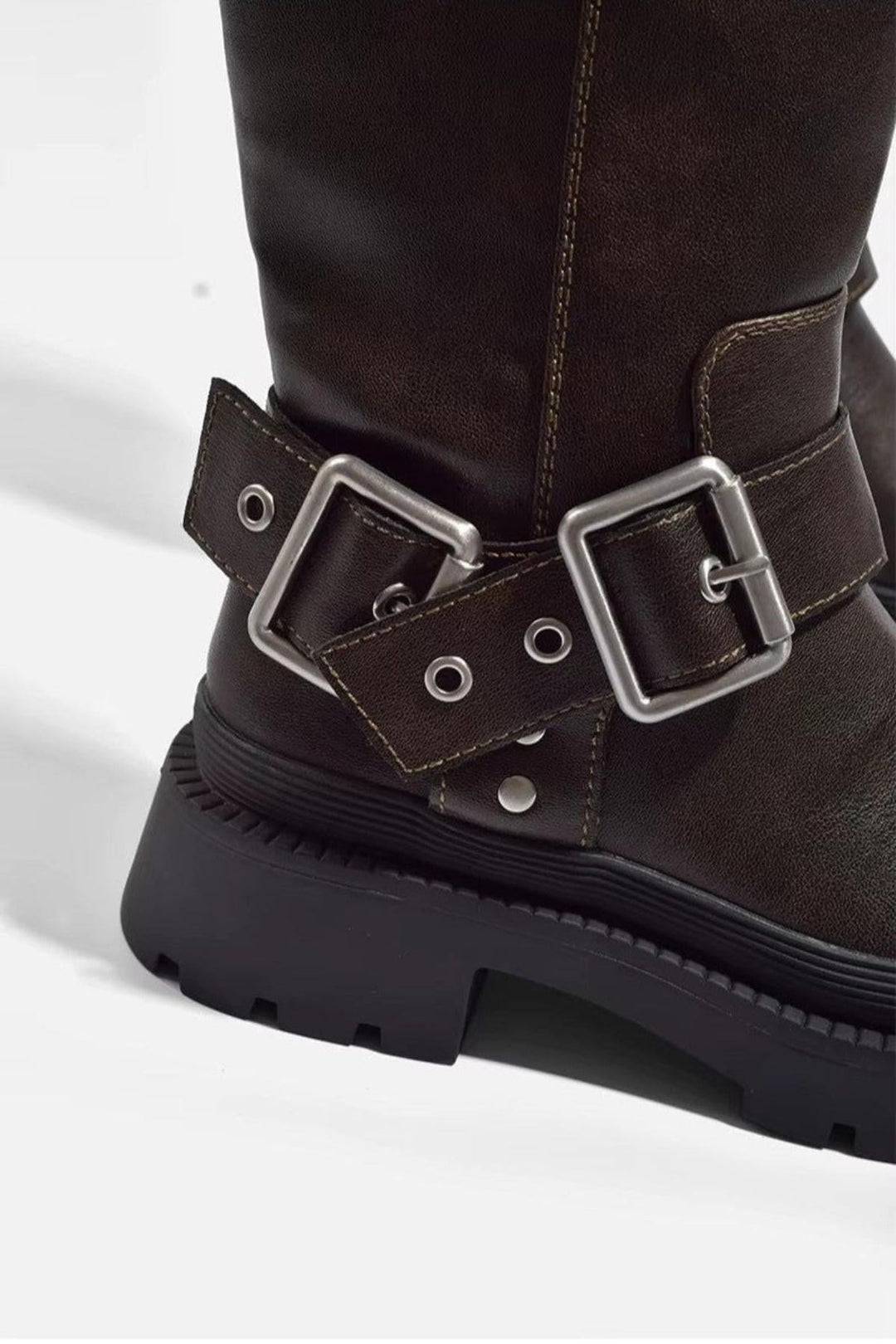 Damen Biker-Reitstiefel kniehoch | Robuste Stiefel mit ergonomischem Fußbett und strapazierfähiger Sohle | Größen 34–40