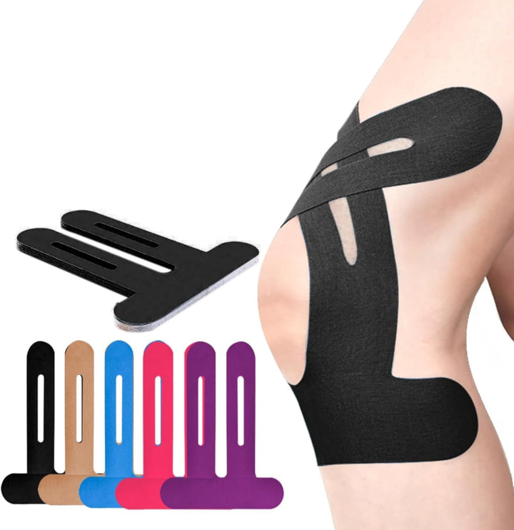 Cerotto Kinesio per ginocchio da donna e uomo pretagliato | ginocchiera traspirante per sport e stabilità | supporto elastico