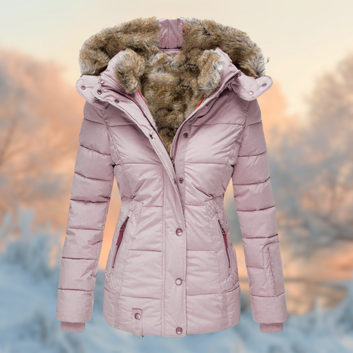 Damen Wintermantel mit Kapuze | Warm isolierter Mantel mit tailliertem Schnitt für Alltag, Büro und kalte Herbst- und Wintertage