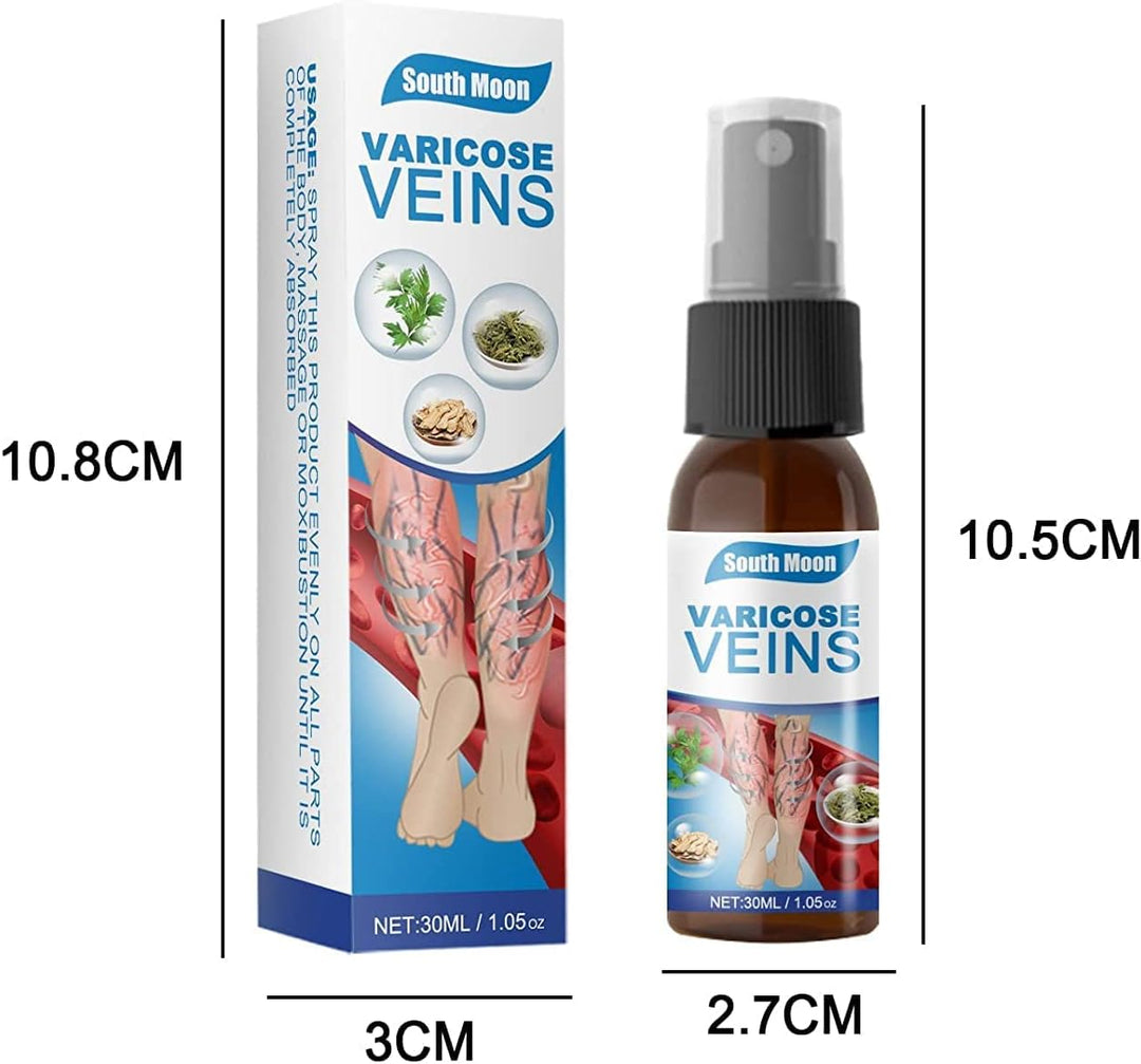 Spray na nohy pri viditeľných žilách | Osviežujúci a rýchlo sa vstrebávajúci | Nezanecháva mastný pocit, na každodenné použitie (30 ml) – sada 1+1