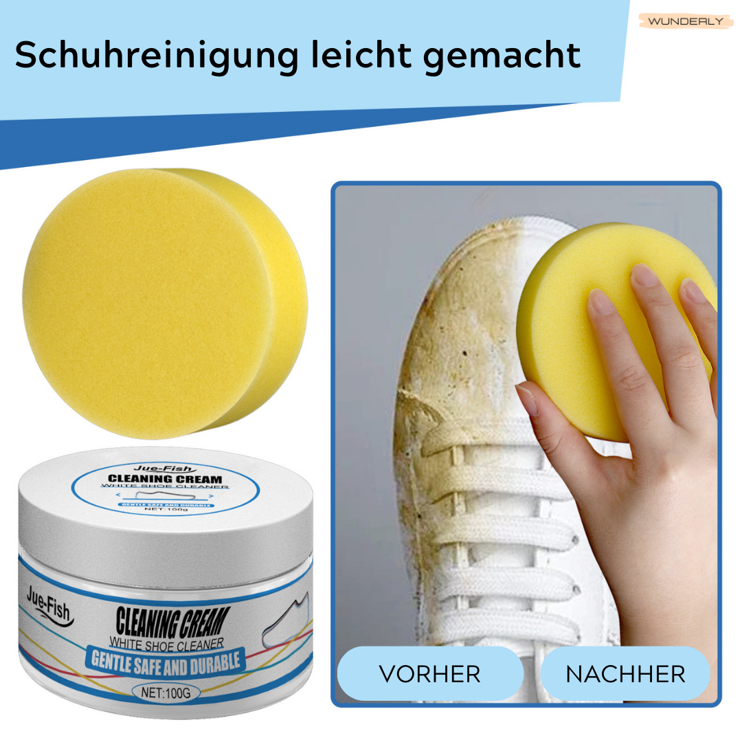 Sneaker Reiniger für Weiß &amp; Farbe | Tiefenreinigung gegen Schmutz &amp; Vergilbung | Schonende Formel, einfach anzuwenden, mit Applikator