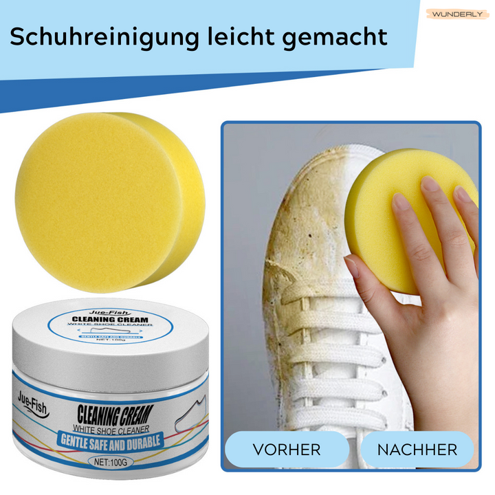 Sneaker Reiniger für Weiß &amp; Farbe | Tiefenreinigung gegen Schmutz &amp; Vergilbung | Schonende Formel, einfach anzuwenden, mit Applikator