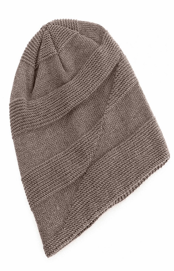 Unisex Slouchy Strickmütze mit warmem Innenfutter | Lässige Wintermütze mit Umschlagbündchen für Damen und Herren