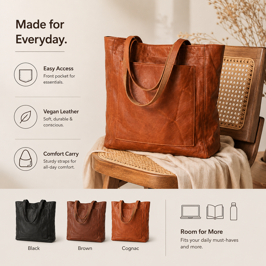Damen Schultertasche | Geräumige Handtasche in Lederoptik mit großem Stauraum
