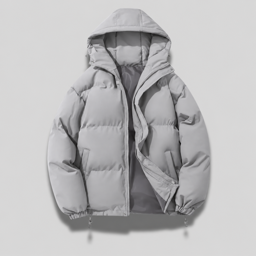 Damen Puffer Winterjacke mit Kapuze | Warm isolierte Jacke in Unifarben für Alltag, Stadt und kalte Wintertage | S–2XL