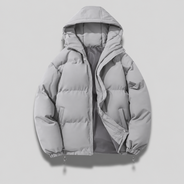 Damen Puffer Winterjacke mit Kapuze | Warm isolierte Jacke in Unifarben für Alltag, Stadt und kalte Wintertage | S–2XL