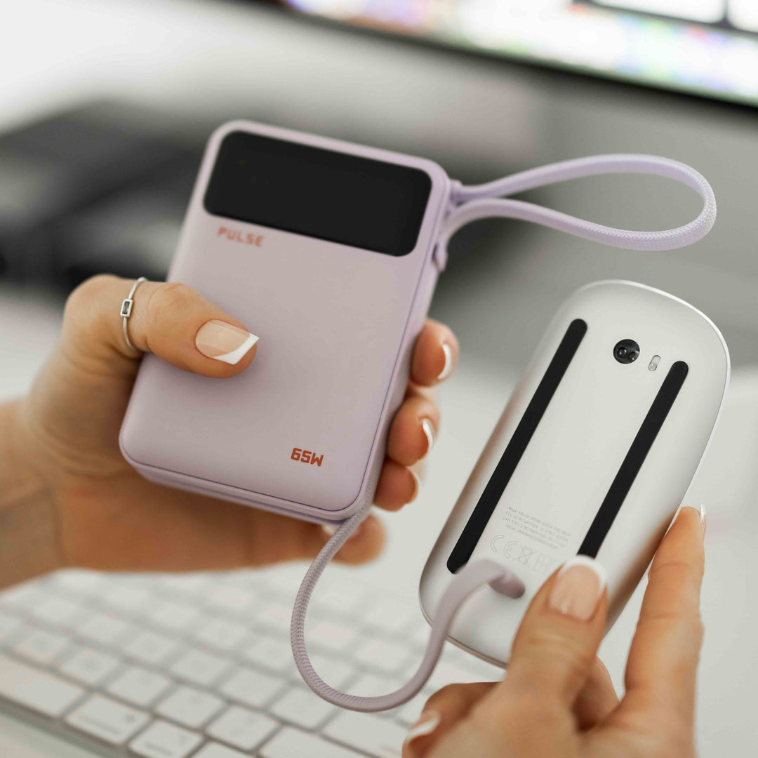 Powerbank 20.000 mAh | 65W Power Delivery mit integriertem USB-C-Kabel für Laptop, Tablet &amp; Smartphone