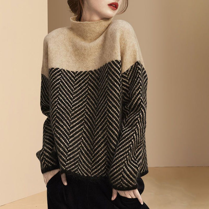 Damen Strickpullover | Gemusterter Winterpullover mit weichem Tragegefühl und vielseitigem Schnitt