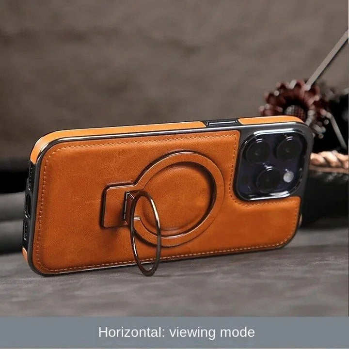 Puzdro na iPhone | Klasické kožené puzdro s magnetickou funkciou | Funkcia stojana a ochrana kamery