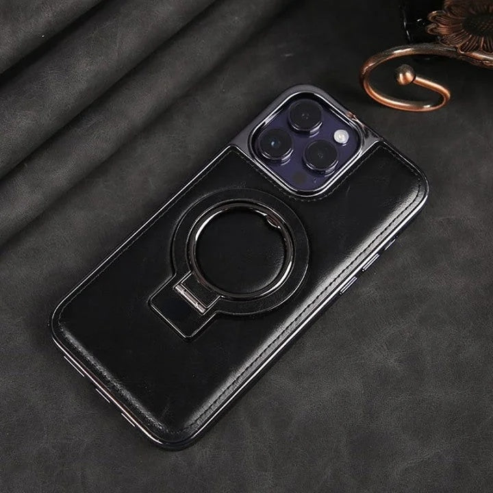 Puzdro na iPhone | Klasické kožené puzdro s magnetickou funkciou | Funkcia stojana a ochrana kamery