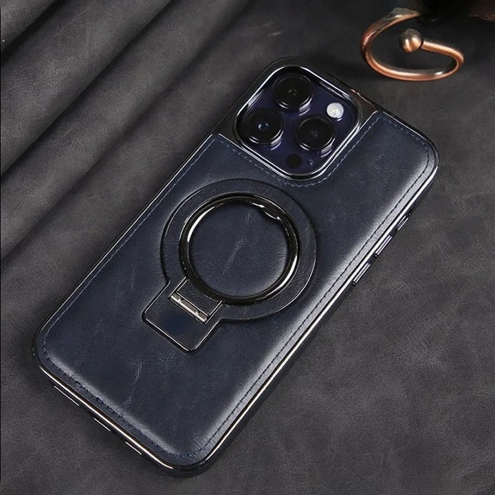 Puzdro na iPhone | Klasické kožené puzdro s magnetickou funkciou | Funkcia stojana a ochrana kamery