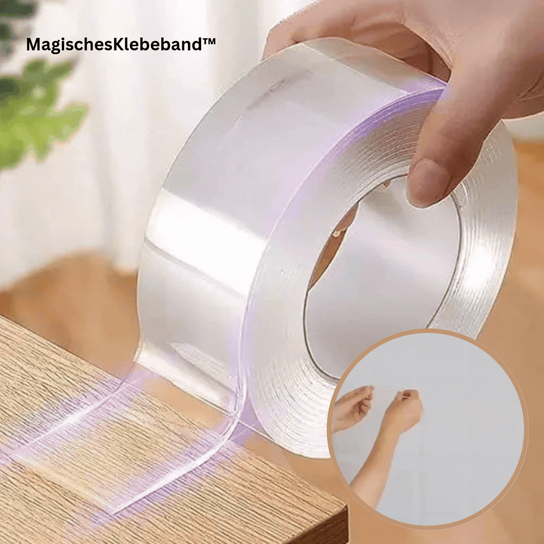 Obojstranná magická lepiaca páska transparentná | super silné priľnutie a opakovane použiteľná | 3 cm × 3 m, bez zvyškov, do interiéru aj exteriéru