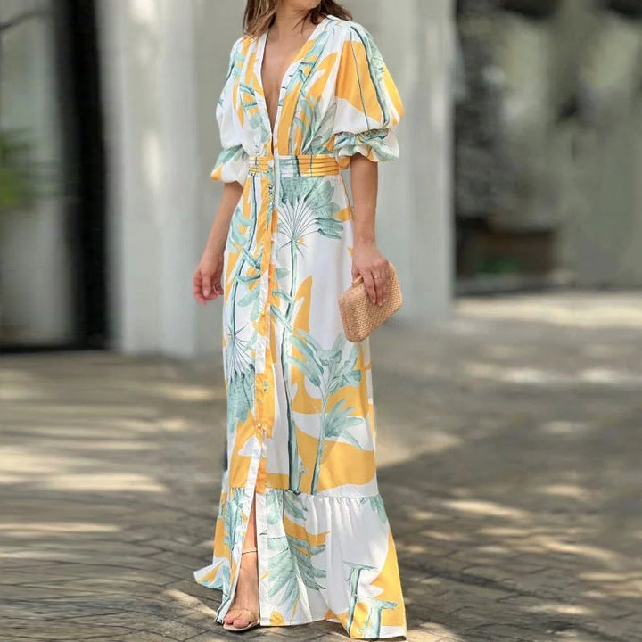 Damen Kleid Elegant | Puffärmel &amp; schmale Taille | Figurschmeichelnd, modern &amp; luxuriös
