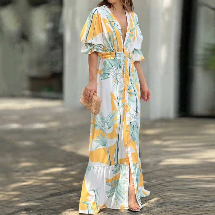 Damen Kleid Elegant | Puffärmel &amp; schmale Taille | Figurschmeichelnd, modern &amp; luxuriös