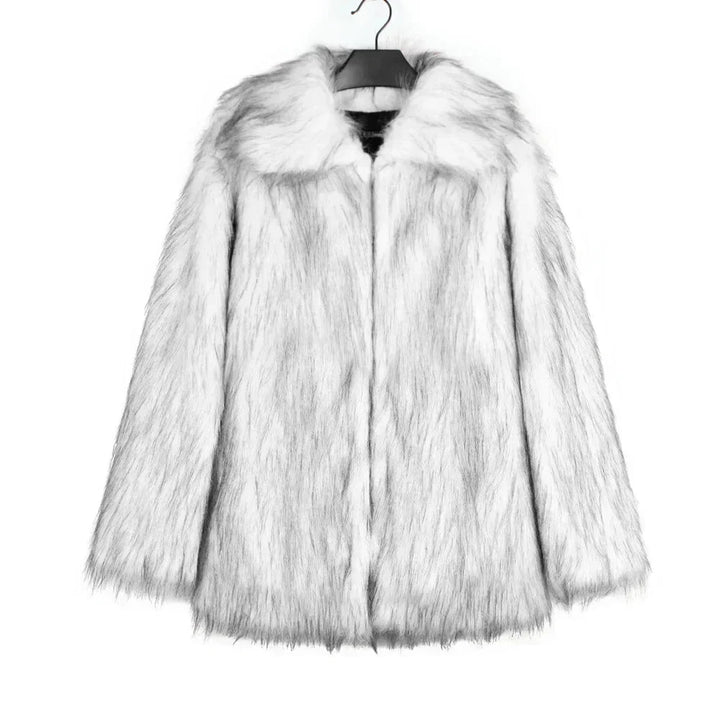 Herren Kunstfelljacke mit Umlegekragen | Flauschige Winterjacke im Oversize-Schnitt mit offener Vorderseite und Seitentaschen