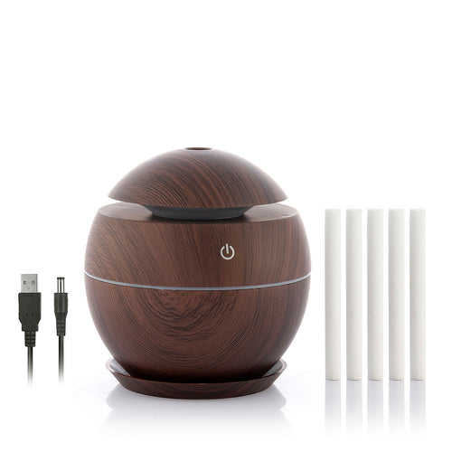 Mini Aroma Diffusor | 130 ml Ultraschall-Duftdiffusor mit LED-Licht und USB-Anschluss