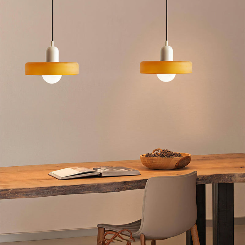 Pendant lamp made of metal &amp; glass with stained glass look | Ø25/Ø35 cm, G9 socket | Adjustable suspension | Crystal look