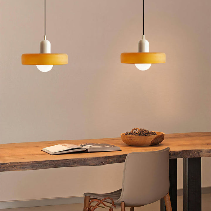 Pendant lamp made of metal &amp; glass with stained glass look | Ø25/Ø35 cm, G9 socket | Adjustable suspension | Crystal look