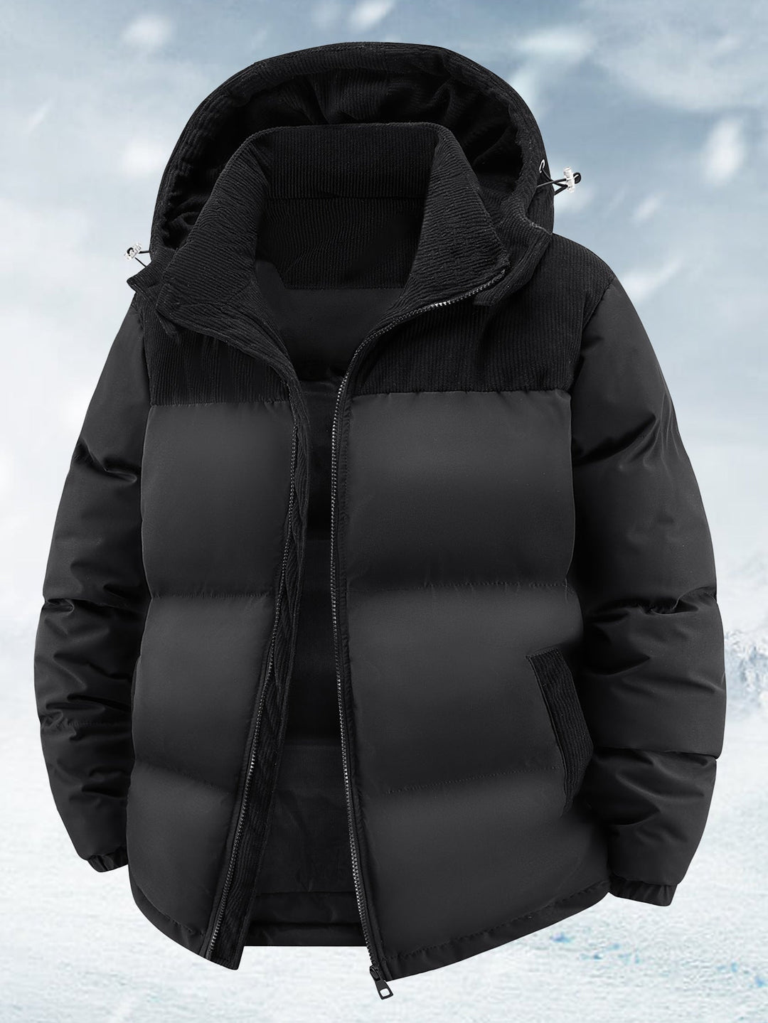 Damen Winterjacke wasserabweisend | Warm gefütterte Jacke mit abnehmbarer Kapuze, lockerem Schnitt und Reißverschlusstaschen