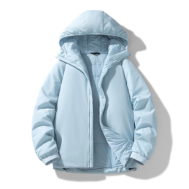 Herren Thermo Winterjacke mit Kapuze | Gefütterte winddichte Jacke mit wasserabweisender Shell und elastischen Bündchen