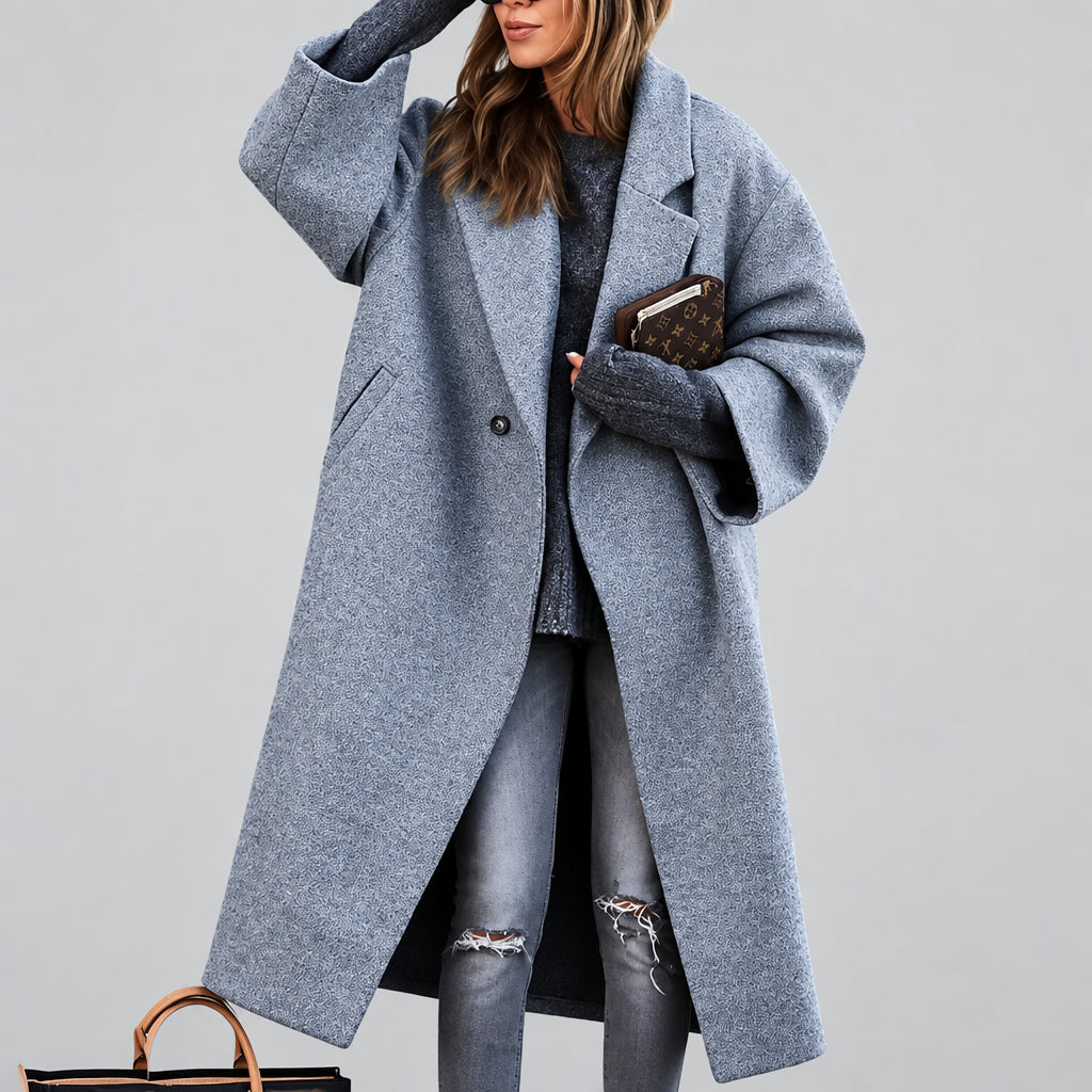 Damen Wollmantel zweireihig | Mitteldicker Mantel mit langen Ärmeln, Doppelreiher und klassischem Schnitt für kühle Tage
