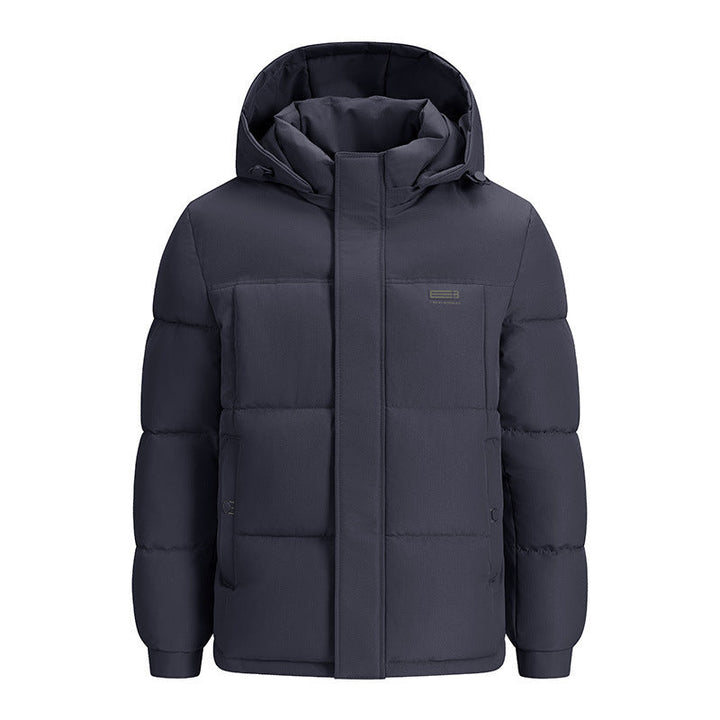 Herren Winterjacke wattiert | Warme Jacke mit verstellbarer Kapuze und Reißverschlusstaschen für Alltag und Outdoor-Aktivitäten