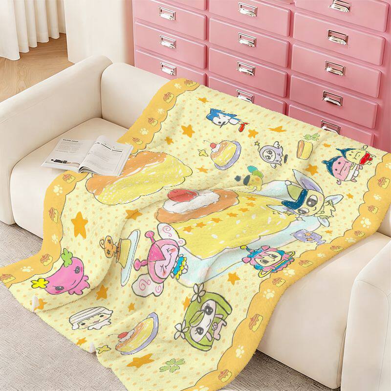 Cartoon Kuscheldecke | Weiche Plüschdecke mit verspieltem Cartoon-Muster für Sofa, Schlafzimmer, Filmabende und Kinder