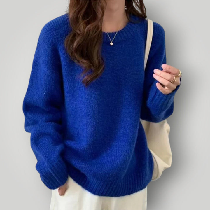 Damen Oversize Pullover mit langen Ärmeln | Weicher, warmer Langarmpullover mit lockerem Schnitt für Herbst und Winter