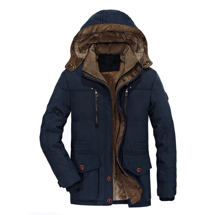 Herren Winterjacke mit gefütterter Kapuze | Warme wasserabweisende Jacke mit mehreren Taschen für Outdoor, Reisen und Alltag