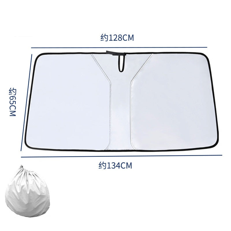 Pare-soleil de pare-brise auto taille moyenne | Protection UV et chaleur pour petites voitures | pliable avec sac | incl. housse de volant