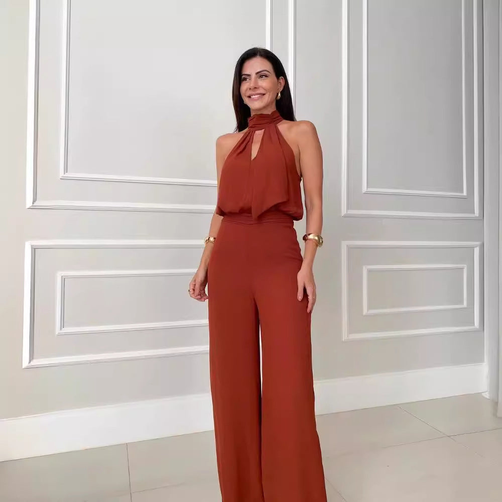 Damen Sommer-Jumpsuit im minimalistischen Design | Vielseitiger Zweiteiler-Look | Leichtes Outfit für warme Tage